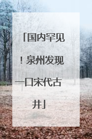 国内罕见！泉州发现一口宋代古井