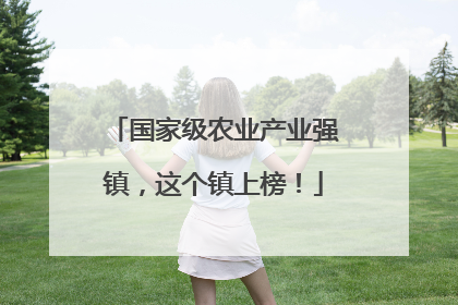 国家级农业产业强镇，这个镇上榜！