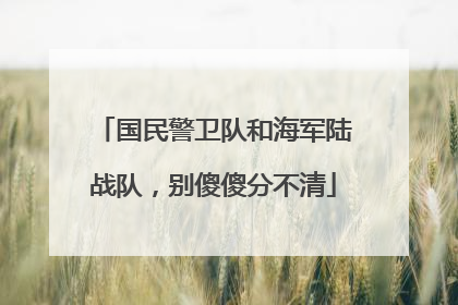 国民警卫队和海军陆战队，别傻傻分不清