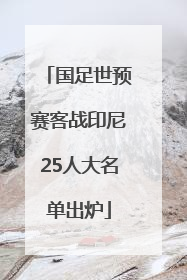 国足世预赛客战印尼25人大名单出炉