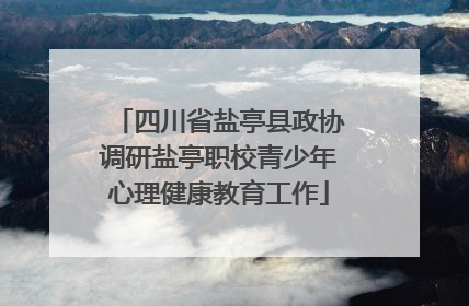 四川省盐亭县政协调研盐亭职校青少年心理健康教育工作