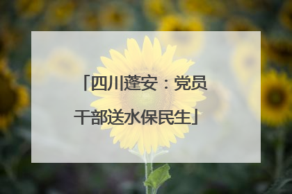四川蓬安：党员干部送水保民生