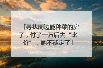寻找周边能种菜的房子，付了一万后去“比价”，她不淡定了