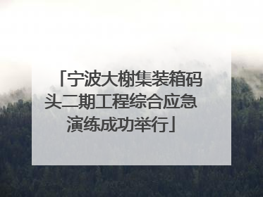 宁波大榭集装箱码头二期工程综合应急演练成功举行