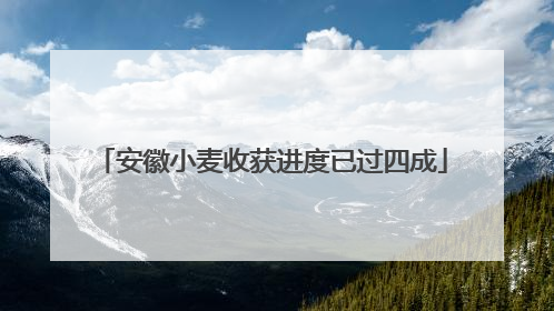 安徽小麦收获进度已过四成