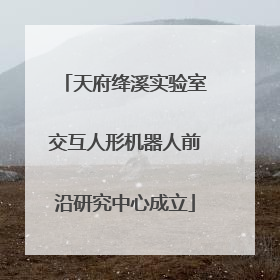 天府绛溪实验室交互人形机器人前沿研究中心成立