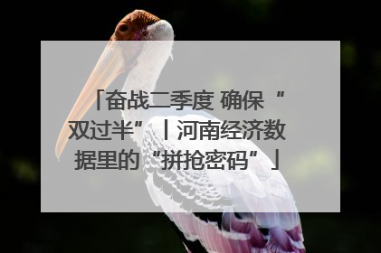 奋战二季度 确保“双过半”丨河南经济数据里的“拼抢密码”
