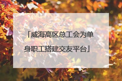 威海高区总工会为单身职工搭建交友平台