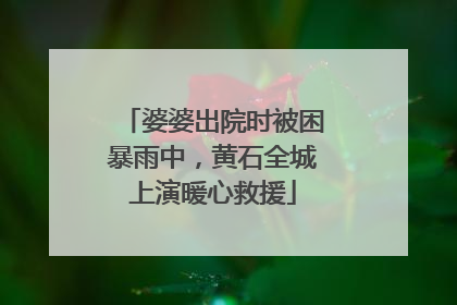 婆婆出院时被困暴雨中，黄石全城上演暖心救援