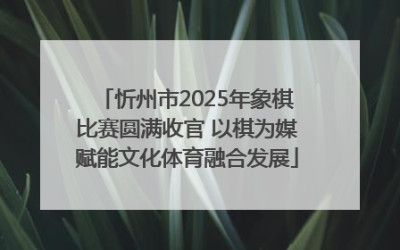 忻州市2025年象棋比赛圆满收官 以棋为媒赋能文化体育融合发展