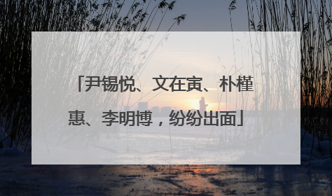 尹锡悦、文在寅、朴槿惠、李明博，纷纷出面