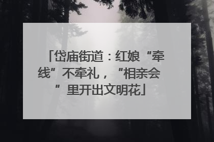 岱庙街道：红娘“牵线”不牵礼，“相亲会”里开出文明花
