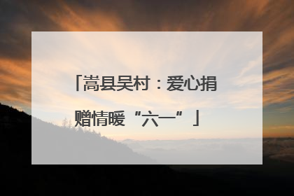 嵩县吴村：爱心捐赠情暖“六一”