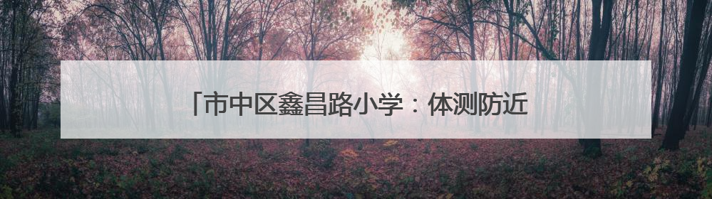 市中区鑫昌路小学：体测防近视并举 助推综合绩效提升
