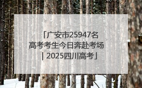广安市25947名高考考生今日奔赴考场｜2025四川高考