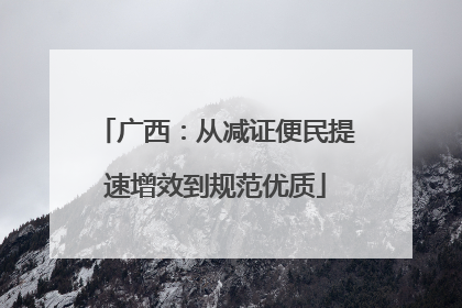 广西：从减证便民提速增效到规范优质