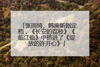 张雨绮、韩庚新剧定档，《长安的荔枝》《临江仙》中挤进了《绽放的许开心》