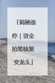 揭秘涨停｜资金抢筹核聚变龙头