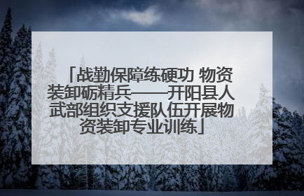 战勤保障练硬功 物资装卸砺精兵——开阳县人武部组织支援队伍开展物资装卸专业训练