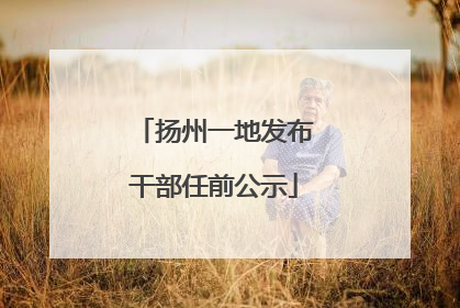 扬州一地发布干部任前公示