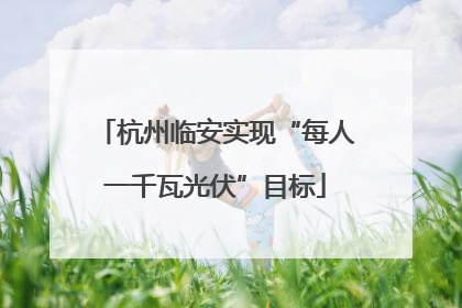 杭州临安实现“每人一千瓦光伏”目标