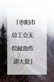 枣阳市总工会无偿献血传递大爱
