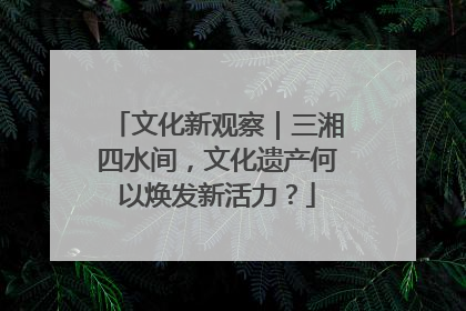 文化新观察｜三湘四水间，文化遗产何以焕发新活力？