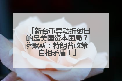 新台币异动折射出的是美国资本困局？萨默斯：特朗普政策自相矛盾！