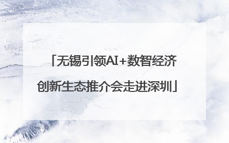 无锡引领AI+数智经济创新生态推介会走进深圳