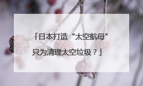 日本打造“太空航母”只为清理太空垃圾？