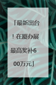 最新出台！在厦办展最高奖补600万元