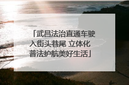 武昌法治直通车驶入街头巷尾 立体化普法护航美好生活