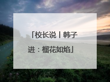 校长说丨韩子进：榴花如焰