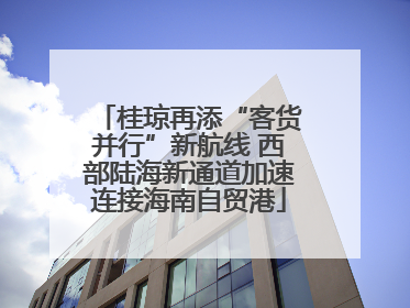 桂琼再添“客货并行”新航线 西部陆海新通道加速连接海南自贸港