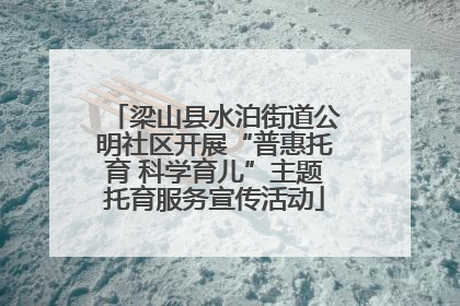 梁山县水泊街道公明社区开展“普惠托育 科学育儿”主题托育服务宣传活动