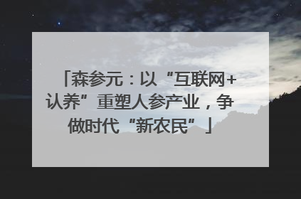森参元：以“互联网+认养”重塑人参产业，争做时代“新农民”