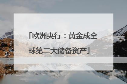 欧洲央行：黄金成全球第二大储备资产