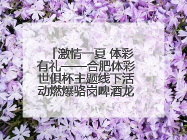 激情一夏 体彩有礼——合肥体彩世俱杯主题线下活动燃爆骆岗啤酒龙虾嘉年华
