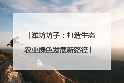 潍坊坊子：打造生态农业绿色发展新路径