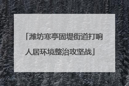 潍坊寒亭固堤街道打响人居环境整治攻坚战