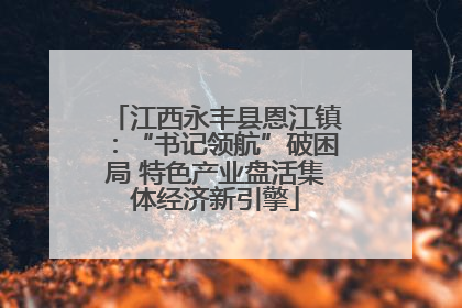 江西永丰县恩江镇：“书记领航”破困局 特色产业盘活集体经济新引擎
