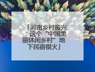 河南乡村振兴：这个“中国美丽休闲乡村”地下民宿很火