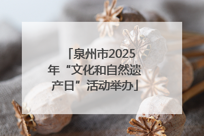 泉州市2025年“文化和自然遗产日”活动举办