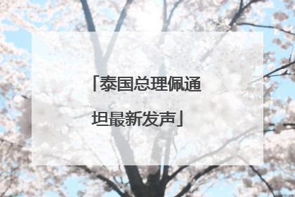 泰国总理佩通坦最新发声