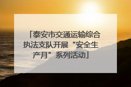 泰安市交通运输综合执法支队开展“安全生产月”系列活动