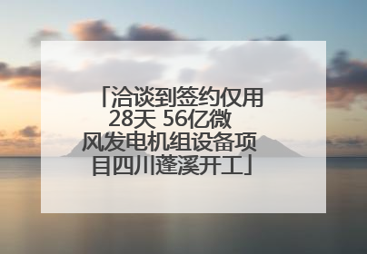 洽谈到签约仅用28天 56亿微风发电机组设备项目四川蓬溪开工