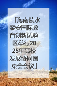 海南陵水黎安国际教育创新试验区举行2025年高校发展协同圆桌会会议