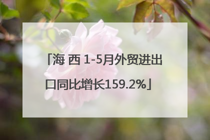 海 西 1-5月外贸进出口同比增长159.2%