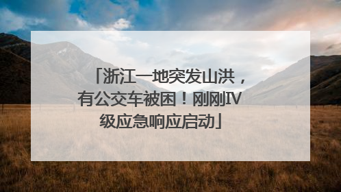 浙江一地突发山洪，有公交车被困！刚刚Ⅳ级应急响应启动