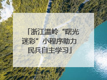 浙江温岭“曙光迷彩”小程序助力民兵自主学习